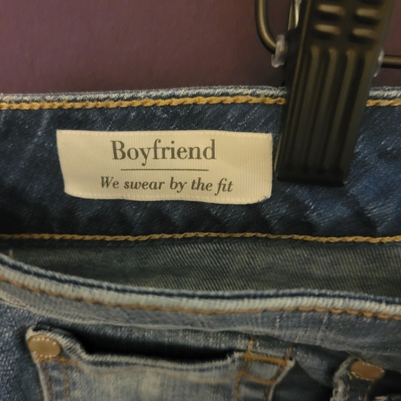 Womens Torrid Blue Boyfriend Jeans with Distressed Details - Picture 3 of 8
